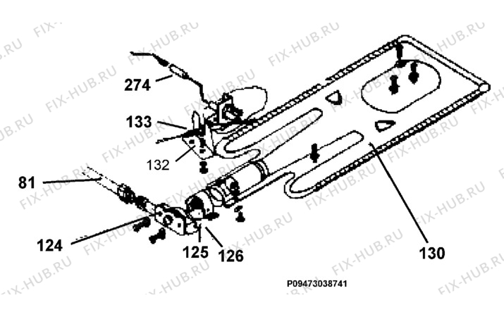 Взрыв-схема плиты (духовки) Zoppas PX55AS - Схема узла Section 7